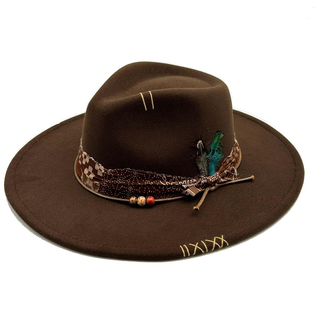 7131 Classic Wide Brim Fedora Hat Man Floppy Panama Hat Western Felt